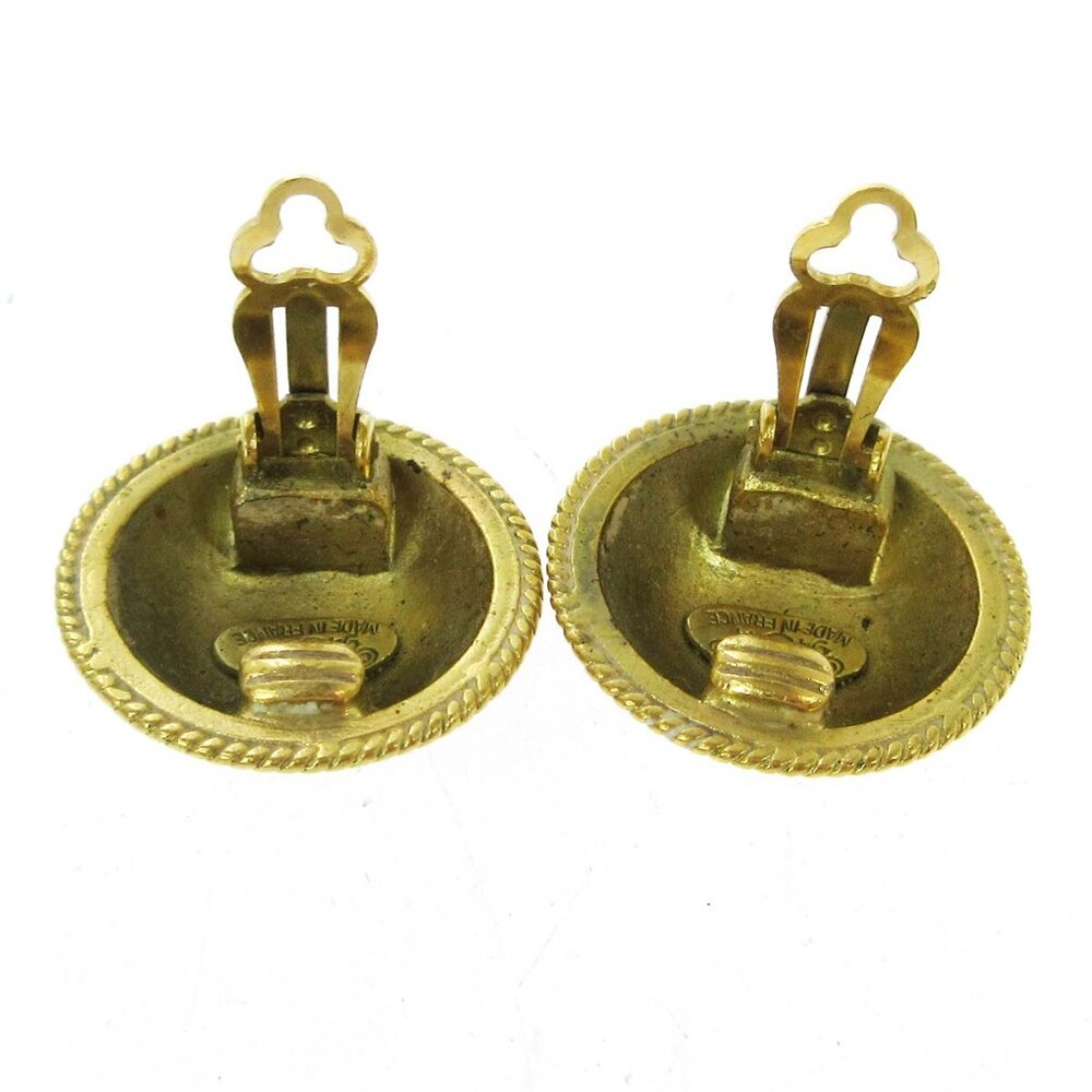 Chanel Button Earrings Clip-On Gold 94A AK38340h - Picture 7 of 8